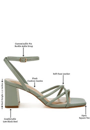 Alyona Low Block Heel Strappy Sandals