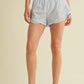 Palm Tree Active Shorts with Ruffle Trim