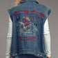 Western Sunset Embroidered Denim Vest