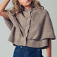 Ambrose Wool Blend Button-Front Sweater Cape