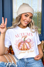 Camiseta con gráfico del club social femenino de otoño