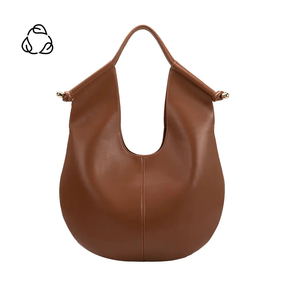 Tracy Recycled Vegan Shoulder Bag - Saddle