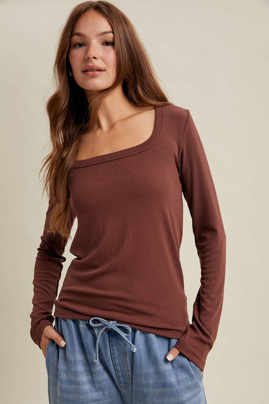 Marshall Scoop Neck Ribbed Knit Top
