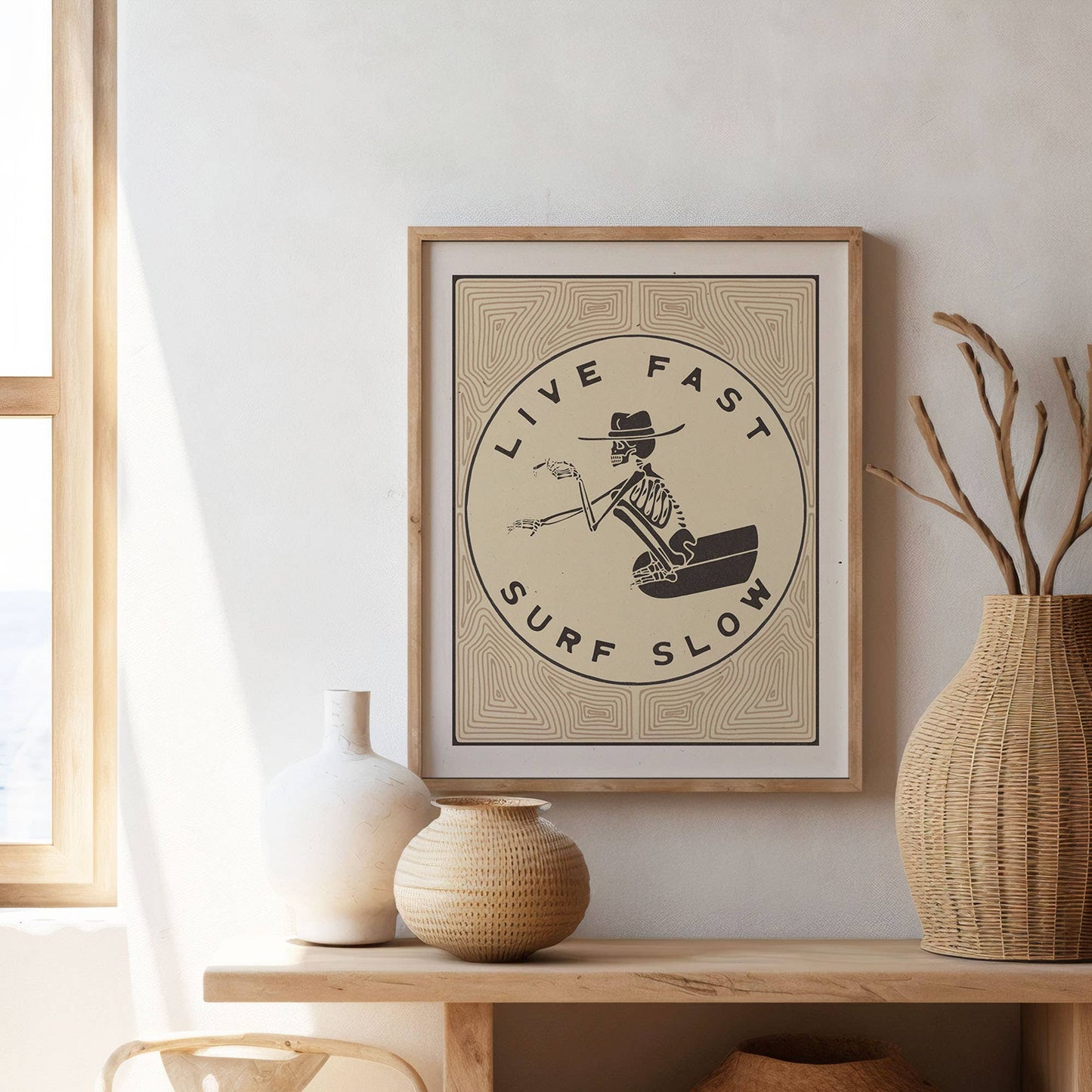 Live Fast Surf Slow | Surf Cowboy art print