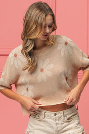 Pull fendu à motif floral Marcie