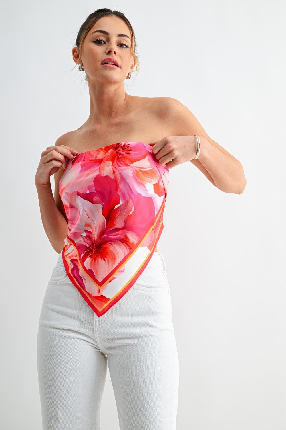 Bloomwave Fuchsia Scarf Top