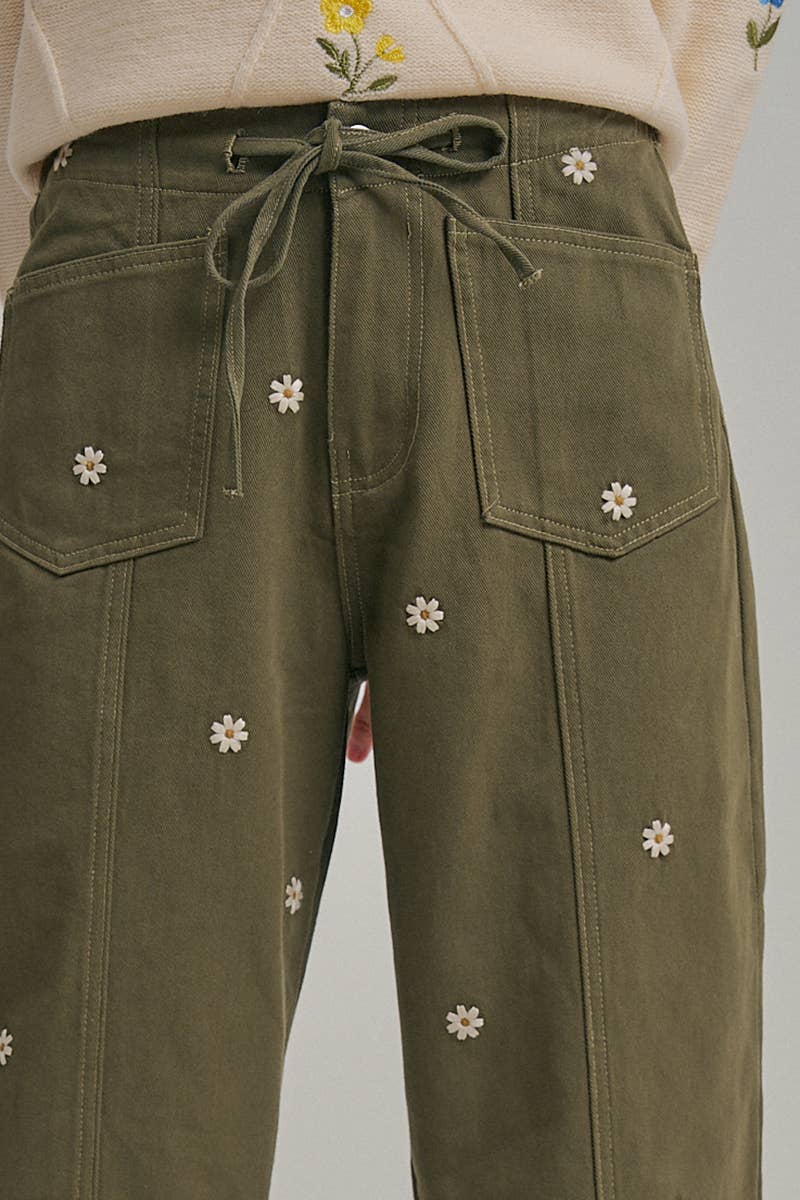Kristin Embroidered Relaxed Pants