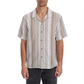Phillip Vertical Stripe Textured Knit Button Up Shirt