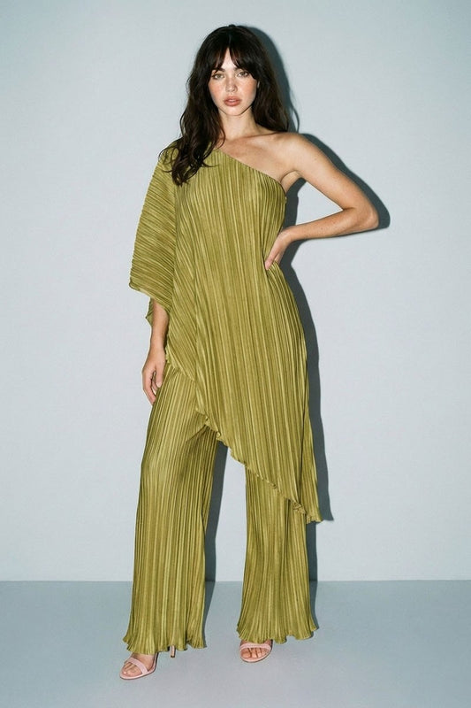 Rosie Pleated One-Shoulder Top