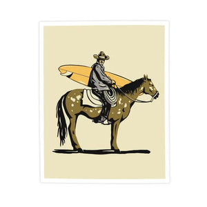 Surf Seeker - Horseback Cowboy Print - 12x16