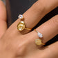 Lumirae 18K Gold Non-Tarnish Shell CZ Open Ring