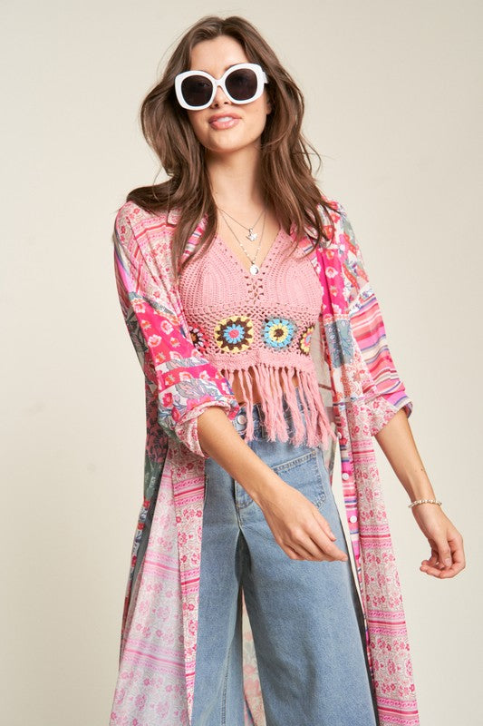 Tori Button Front Cover Up