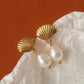 Aurillac 18K Gold Non-Tarnish Petite Shell Pearl Earrings