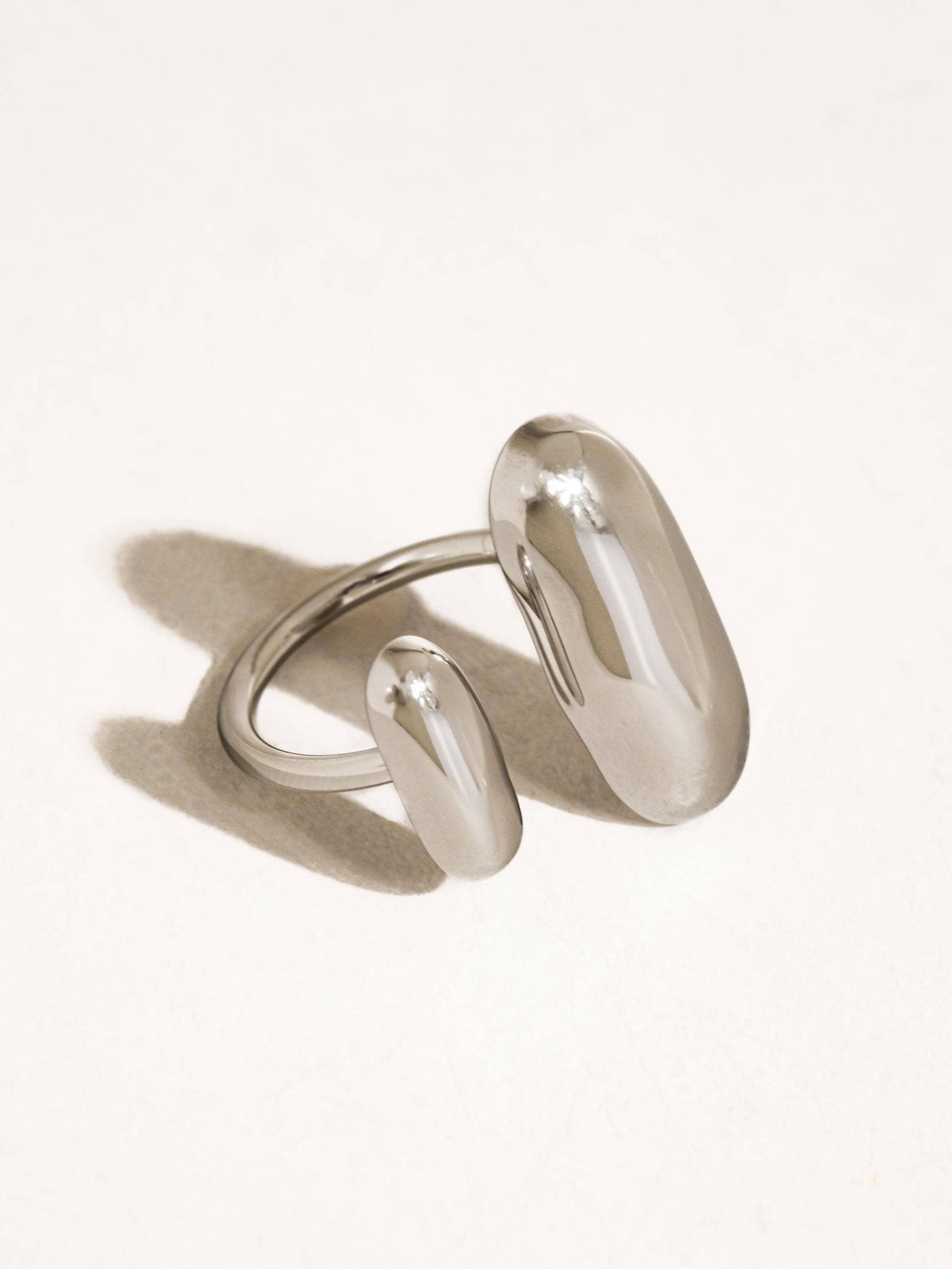 Roxy Modern Silver Open Statement Ring