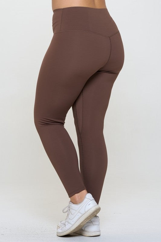 Annie High Waisted Leggings - Coffee Brown