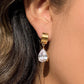 Glissade 18K Gold Non-Tarnish CZ Drop Huggie Earrings