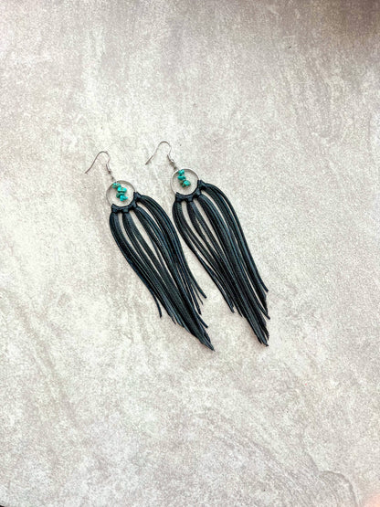 Bozeman Fringe Earrings w/ Turquoise Beads
