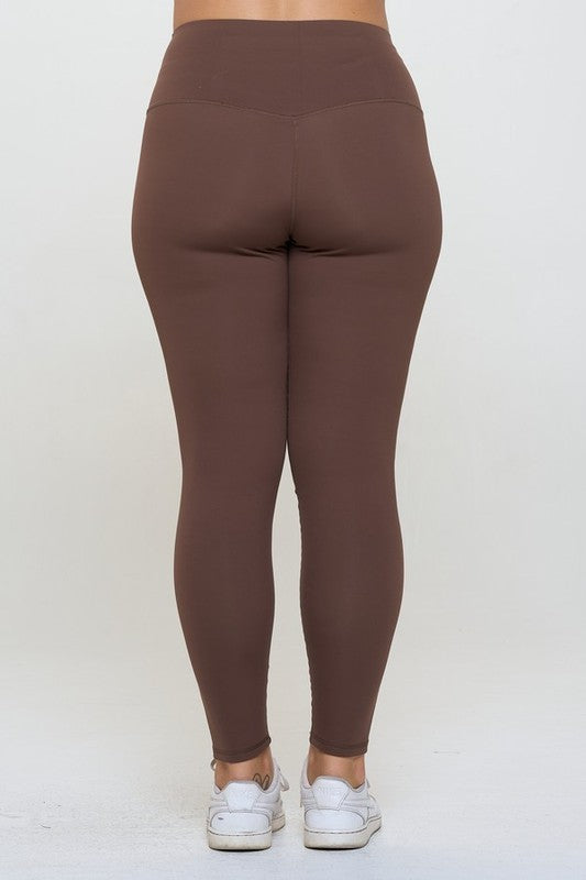 Annie High Waisted Leggings - Coffee Brown