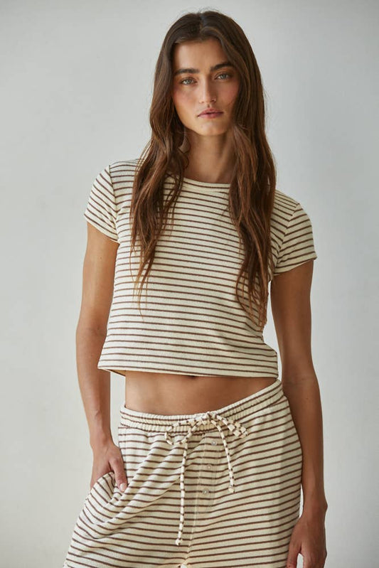 Addison Striped Short Sleeve Top