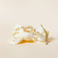 Satin Bow Claw Clip - Cream