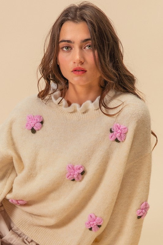 Wilfred Crochet Flower Sweater