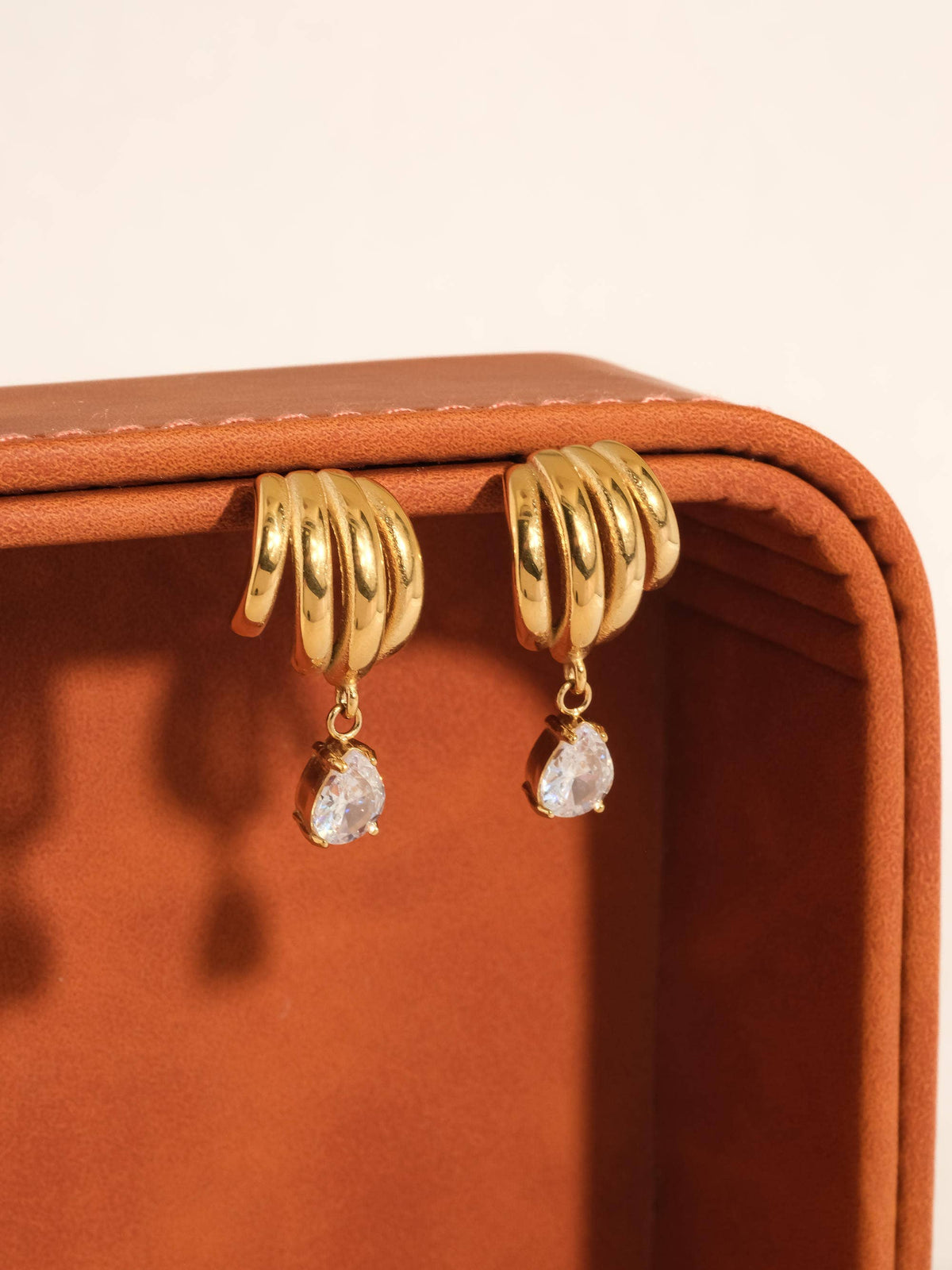 Dovely 18K Gold Non-Tarnish Classic CZ Drop Earrings