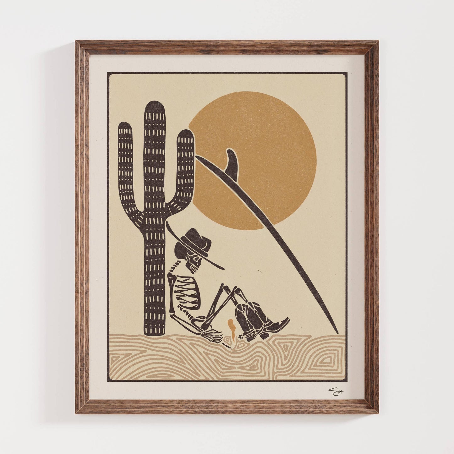 Prayin' For Waves | Surf Skeleton Art Print