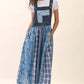 Sable Mixed Patchwork Overall Dress