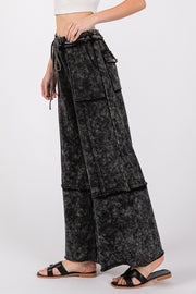 Rhode Mineral Washed Terry Wide Leg Pants - Ash