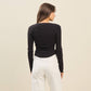 Cora Pleated Long Sleeve Top