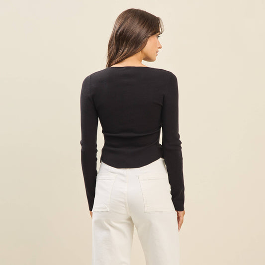 Cora Pleated Long Sleeve Top