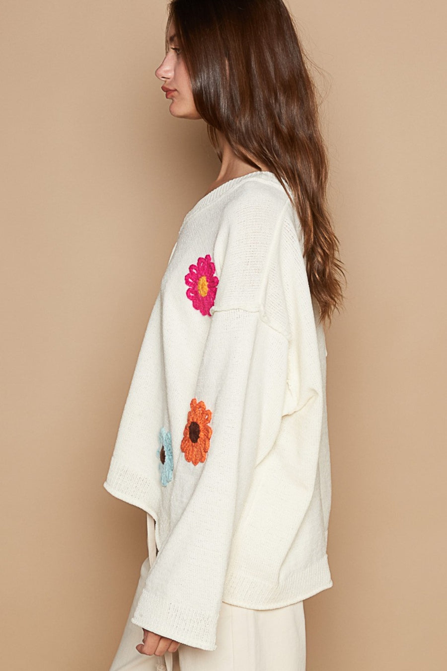 Flower Patches Long Sleeve Sweater