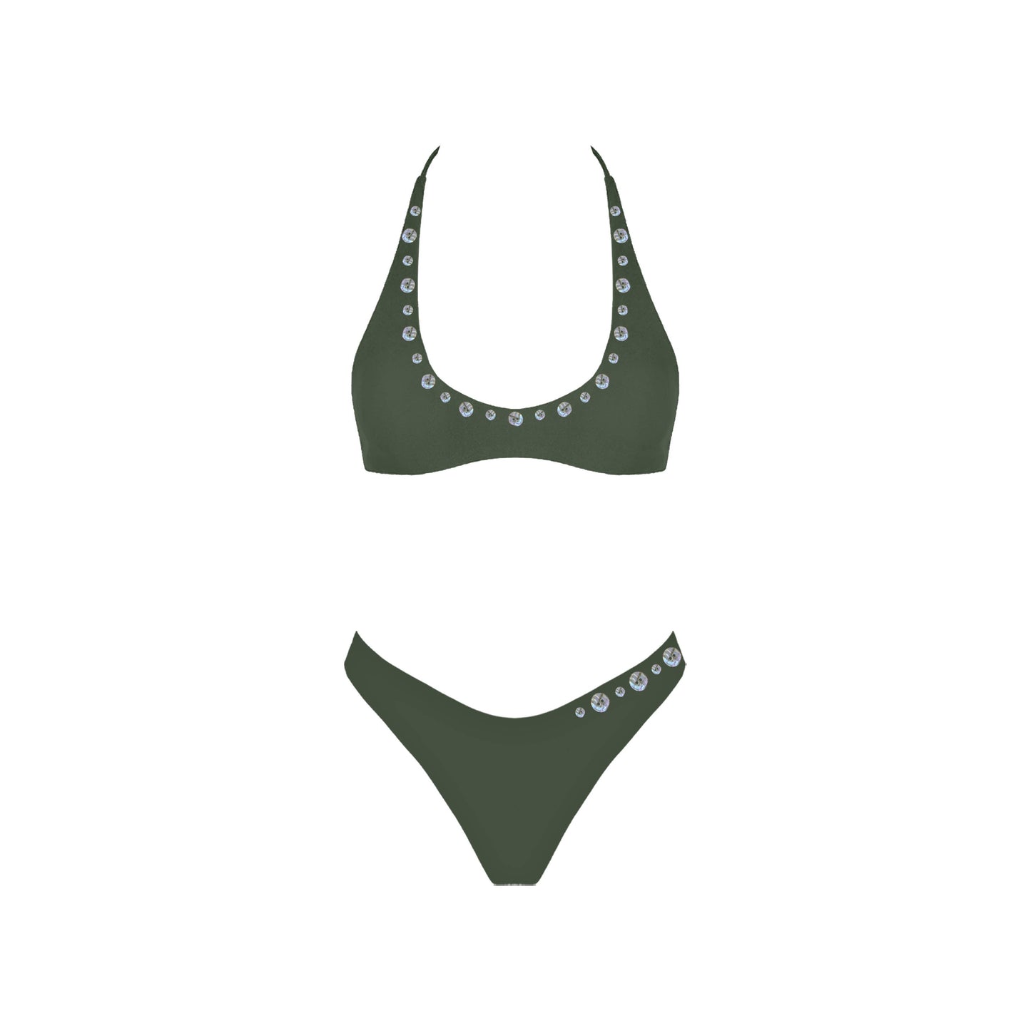 Sunset Club Bikini Top - Olive Green