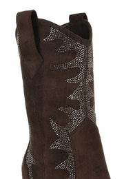 Rambler Rhinestone Embellished Calf Boots