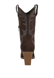 Rambler Rhinestone Embellished Calf Boots