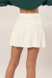 Tatyana Pleated Flare Mini Skirt - Cream