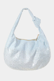 Bolso de mano con tachuelas de diamantes de imitación Fame