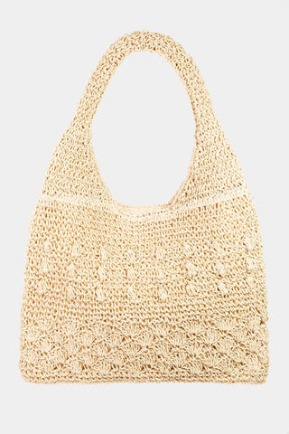 Only Good Days Straw Braided Tote Bag