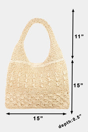 Only Good Days Straw Braided Tote Bag