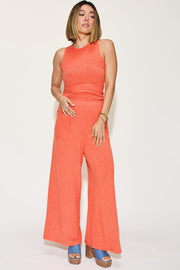 Stella Ribbed Tank and Wide Leg Pants Set