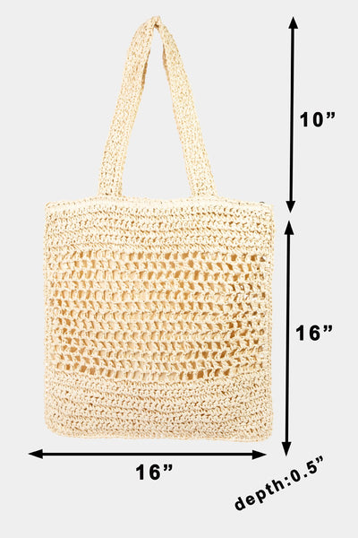 Sunsets Straw-Paper Crochet Tote Bag