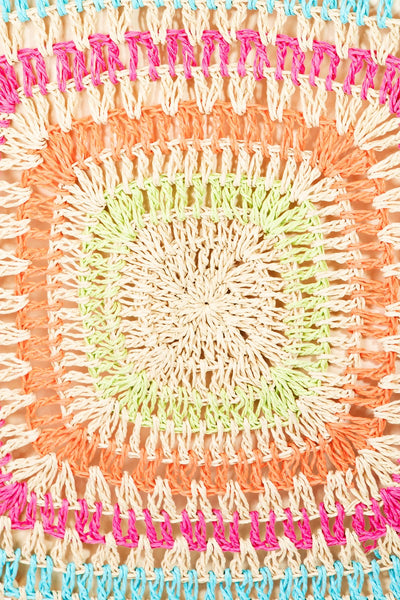 Swells Rainbow Crochet Knit Tote Bag